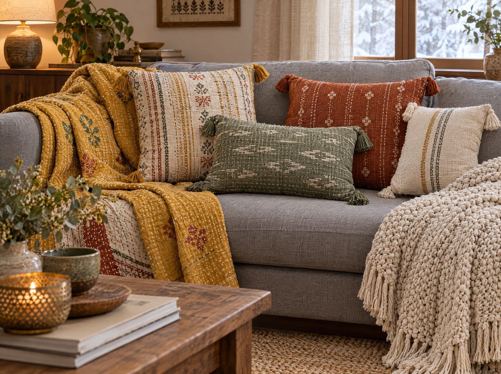 Cushions and throws made in India