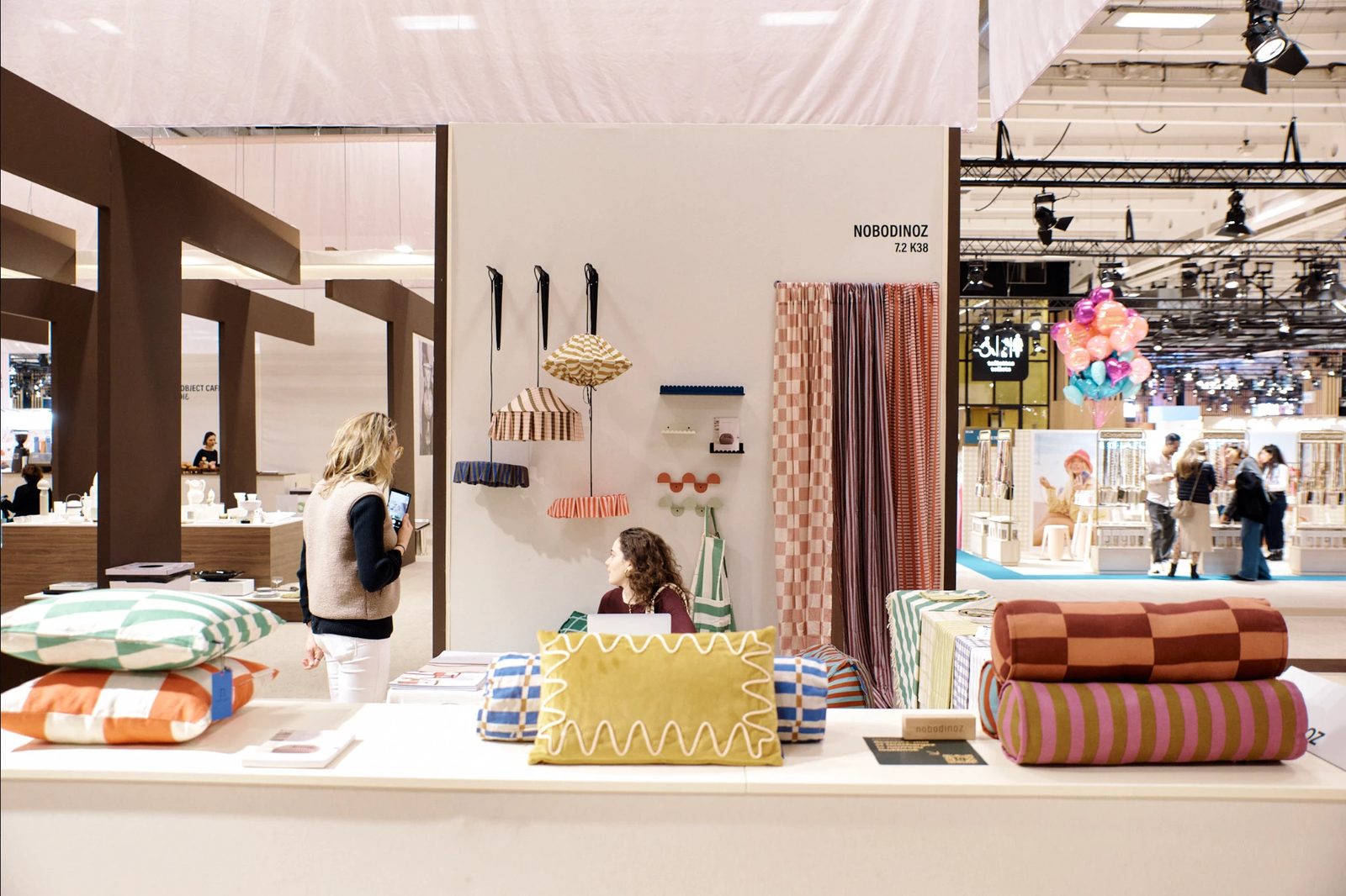 A home-textiles stand at Shoppe Object Paris, inside Who's Next at Porte de Versailles.